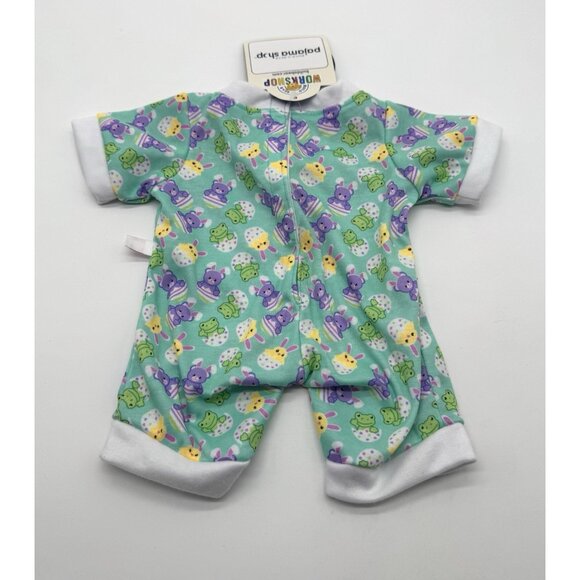 Build A Bear Multicolor Aqua Easter Egg Printed Sleeper Frog Chick Bunny Pajama - Picture 3 of 3